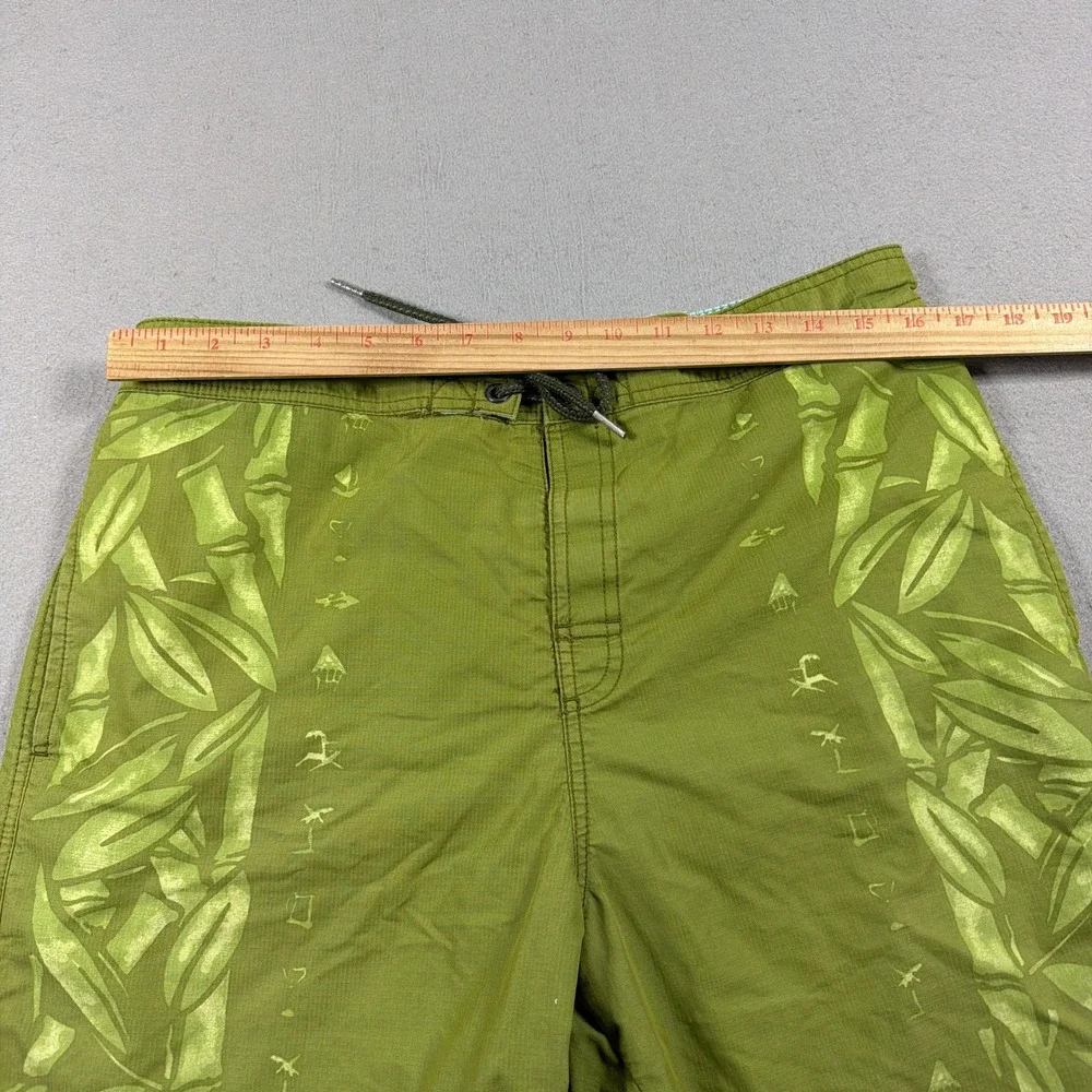 Tommy Bahama Relax‎ Swim Trunks Men Medium Regular Green Bamboo Print Coastal